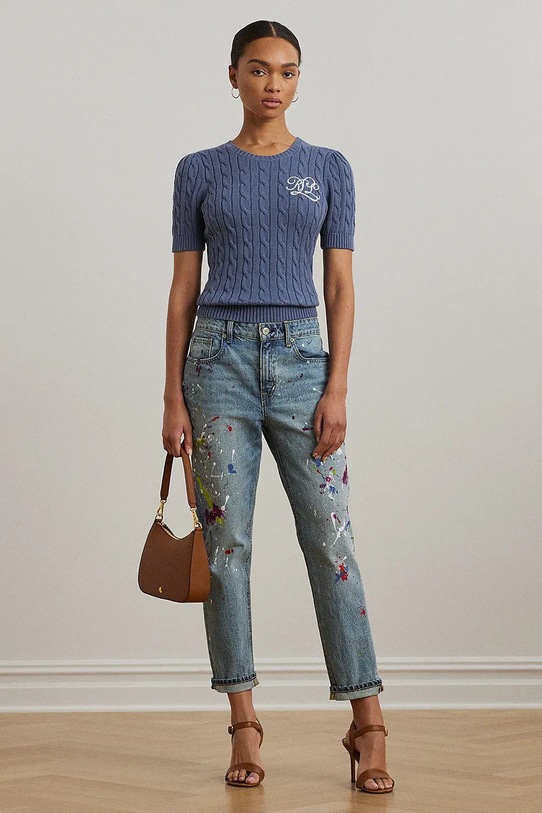 Odzież Lauren Ralph Lauren sweter bawełniany 200976989 granatowy