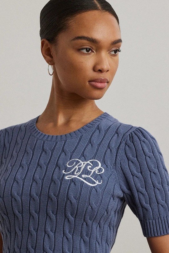 Bavlněný svetr Lauren Ralph Lauren námořnická modř 200976989