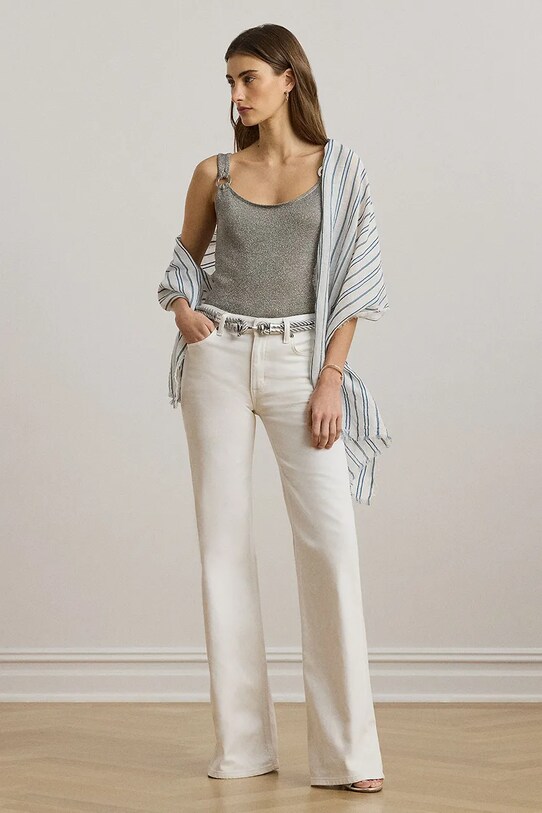 Oblečení Top Lauren Ralph Lauren 200P01519 stříbrná