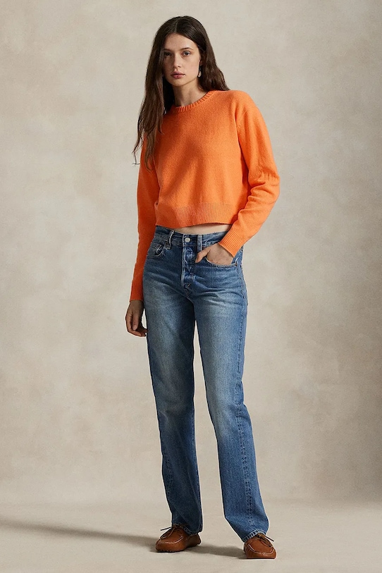 Ρούχα Μάλλινη μπλουζα Polo Ralph Lauren 211914515 πορτοκαλί