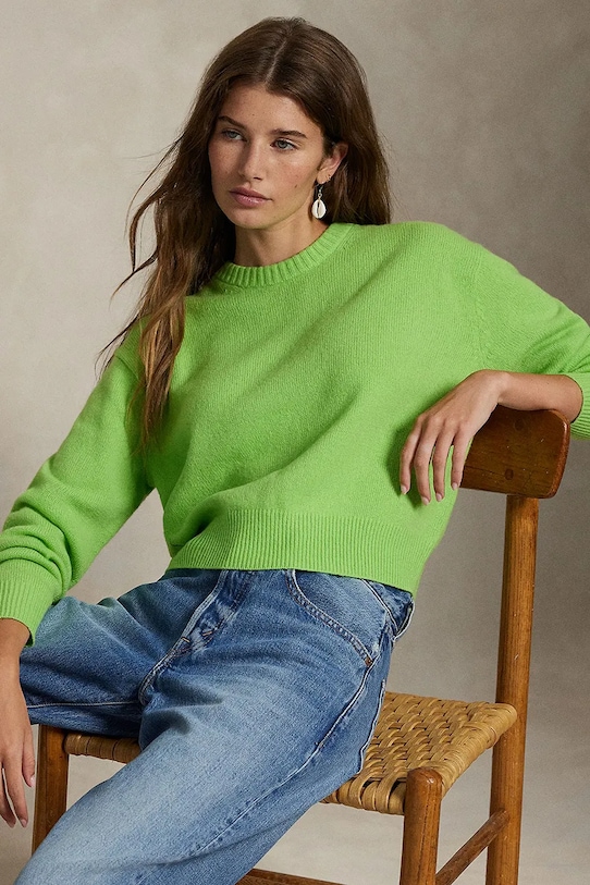 Μάλλινη μπλουζα Polo Ralph Lauren 211914515 πράσινο