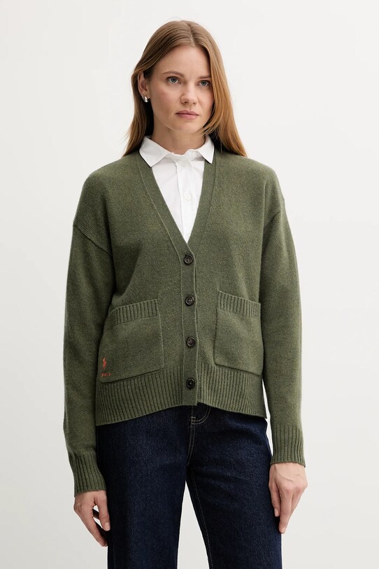 Вовняний кардиган Polo Ralph Lauren вовна зелений 211914536