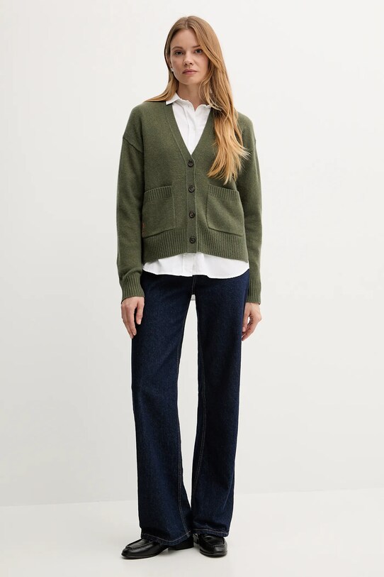 Polo Ralph Lauren cardigan din lână 211914536 verde AW25