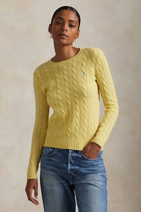 Polo Ralph Lauren sweter okrągły żółty 211971865