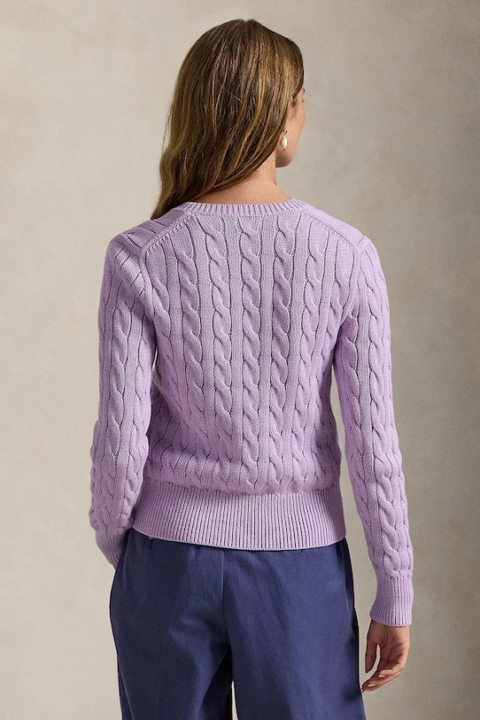 Polo Ralph Lauren kardigan bawełniany 211971868 fioletowy AW25