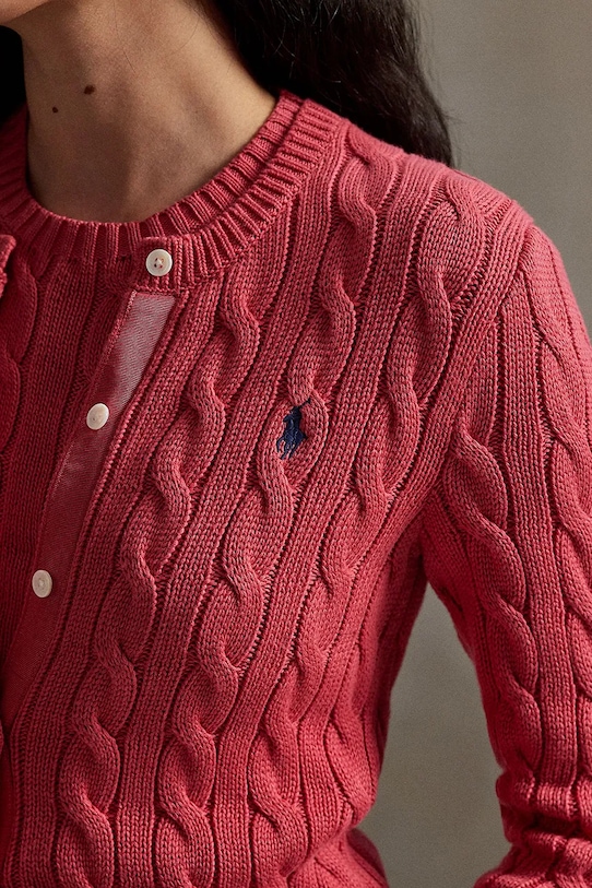 Polo Ralph Lauren kardigan bawełniany czerwony 211971868