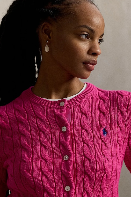 Polo Ralph Lauren kardigan bawełniany różowy 211971868