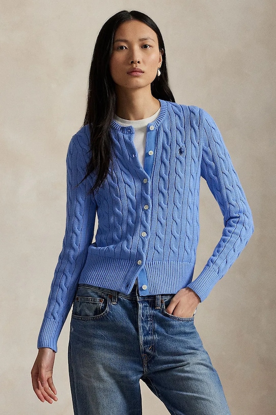 Polo Ralph Lauren kardigan bawełniany bawełna niebieski 211971868