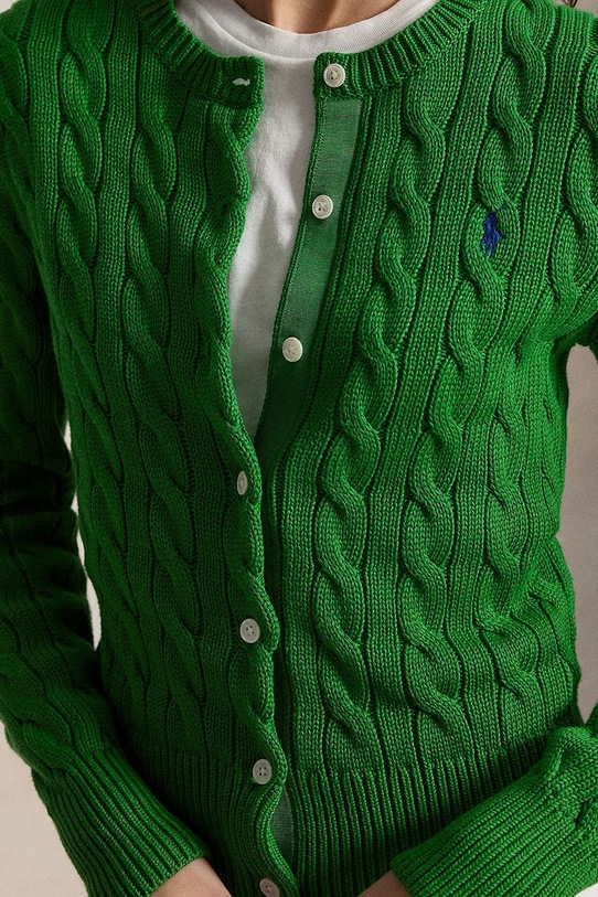 Polo Ralph Lauren kardigan ženski bombažen zelena 211971868