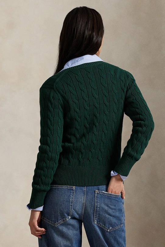 Polo Ralph Lauren kardigan bawełniany 211971868 zielony AW25