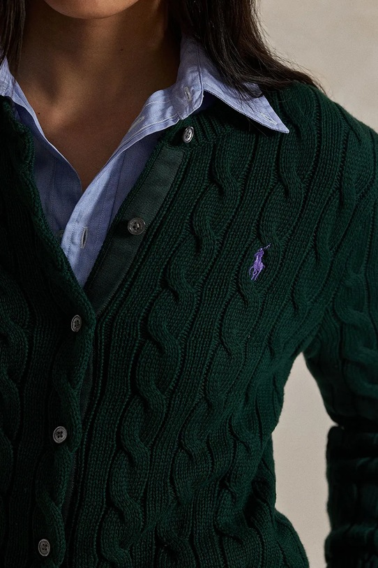 Βαμβακερή ζακέτα Polo Ralph Lauren πράσινο 211971868