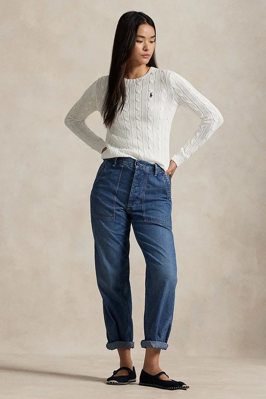 Odzież Polo Ralph Lauren sweter bawełniany 211971869 biały