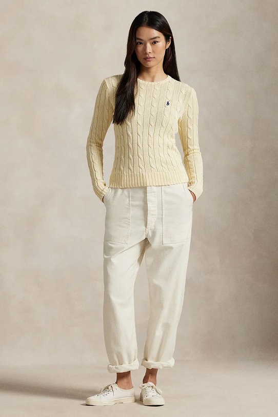 Odzież Polo Ralph Lauren sweter bawełniany 211971869 beżowy