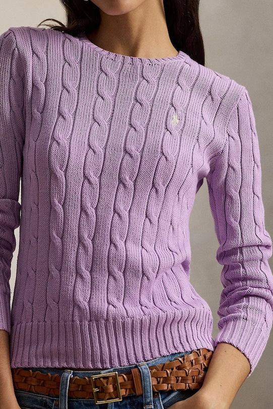 Polo Ralph Lauren maglione in cotone violetto 211971869