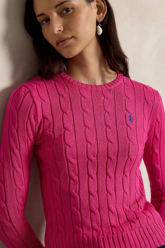 Polo Ralph Lauren maglione in cotone rosa 211971869