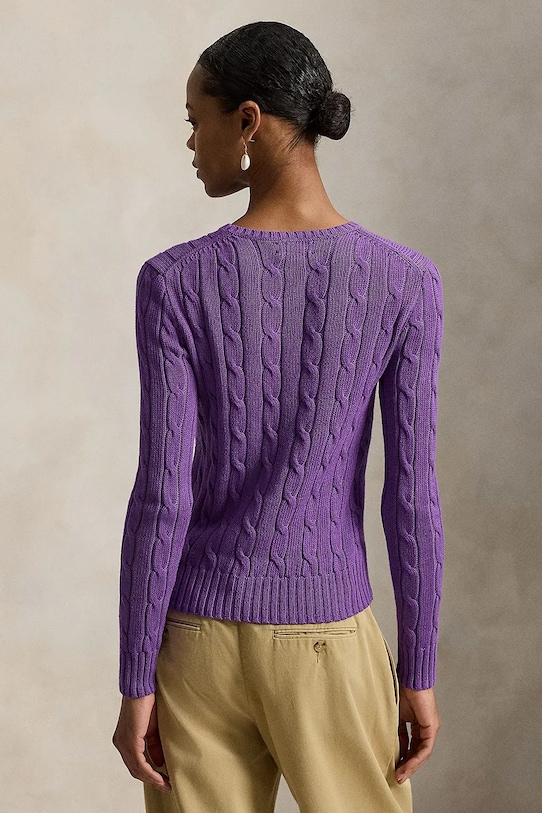 Βαμβακερό πουλόβερ Polo Ralph Lauren 211971869 μωβ AA00