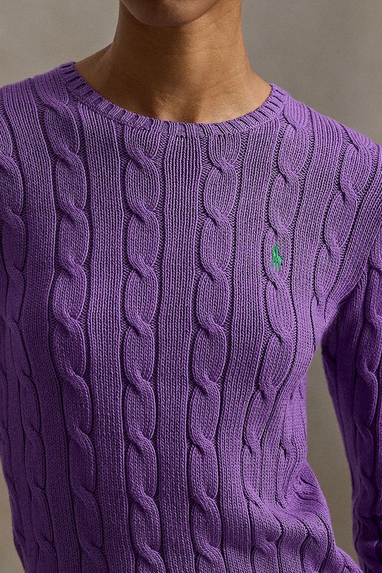 Βαμβακερό πουλόβερ Polo Ralph Lauren μωβ 211971869