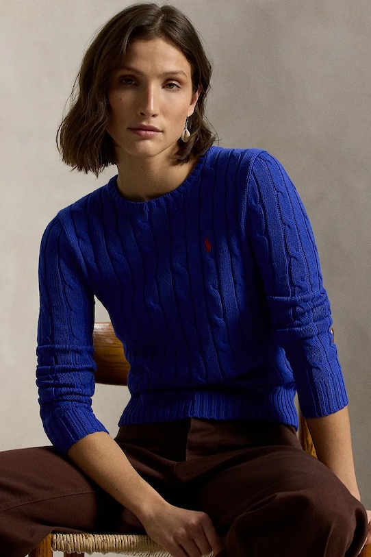 Бавовняний светр Polo Ralph Lauren 211971869 блакитний