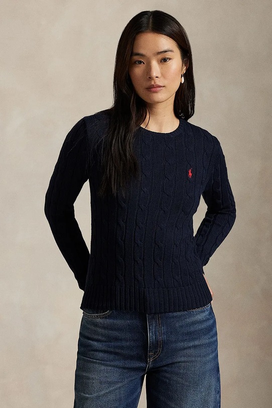 Polo Ralph Lauren sweter bawełniany bawełna granatowy 211971869
