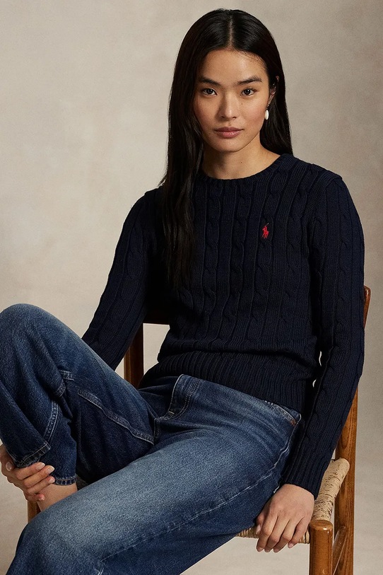 Polo Ralph Lauren sweter bawełniany 211971869 granatowy