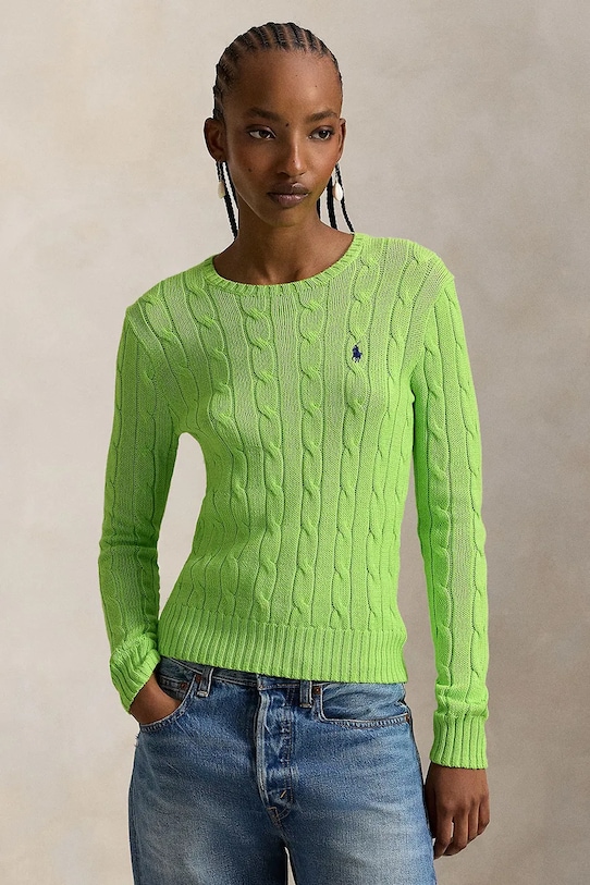 Polo Ralph Lauren maglione in cotone medio spessore verde 211971869