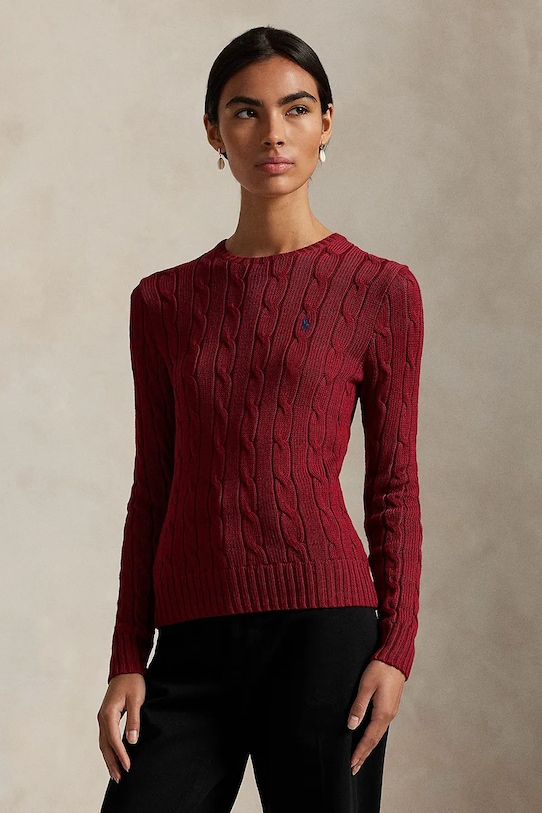 Sveter Polo Ralph Lauren okrúhly burgundské 211971869