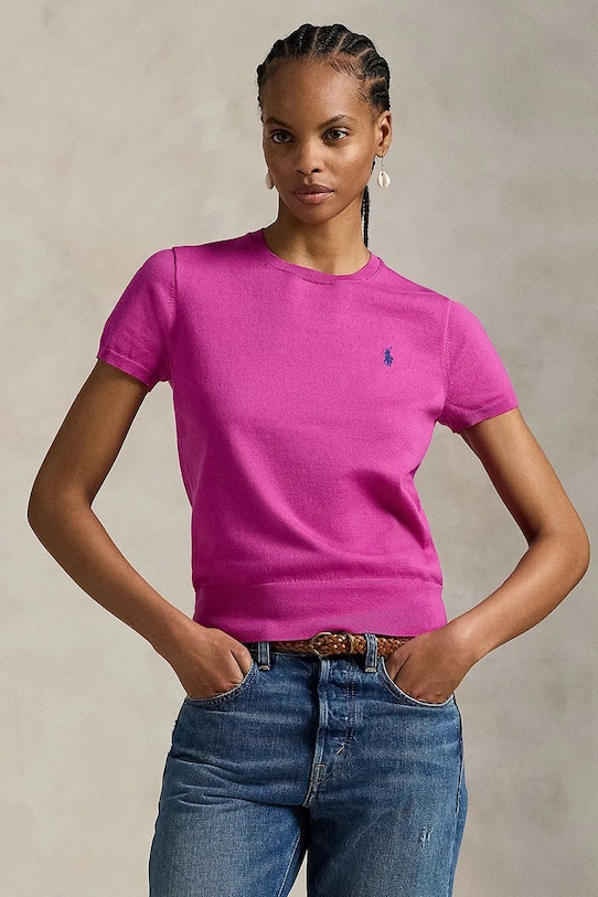 Polo Ralph Lauren sweter okrągły różowy 211971872