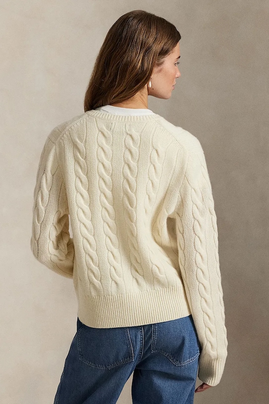 Polo Ralph Lauren pulover de lână 211972104 alb AW25