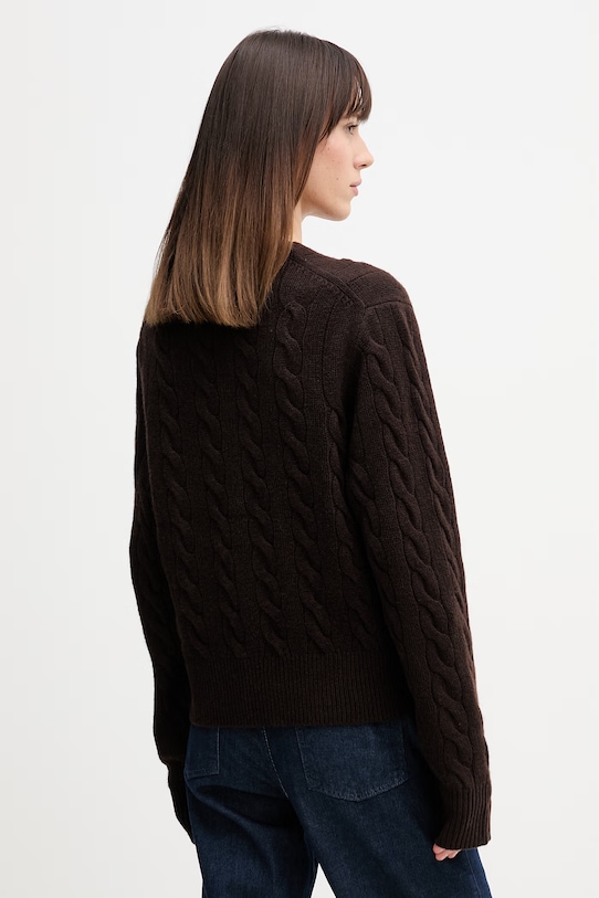 Odzież Polo Ralph Lauren kardigan wełniany 211972104 brązowy