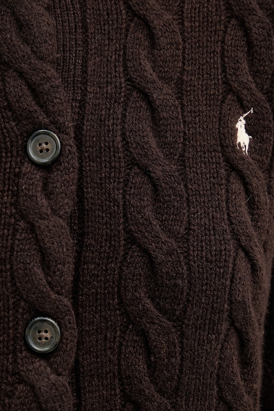 Polo Ralph Lauren kardigan wełniany 211972104 brązowy