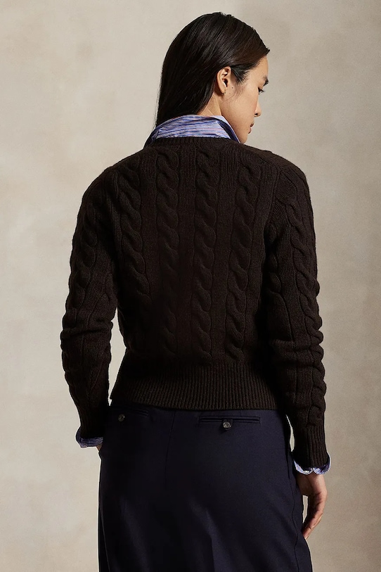 Вълнен пуловер Polo Ralph Lauren 211972104 кафяв AW25