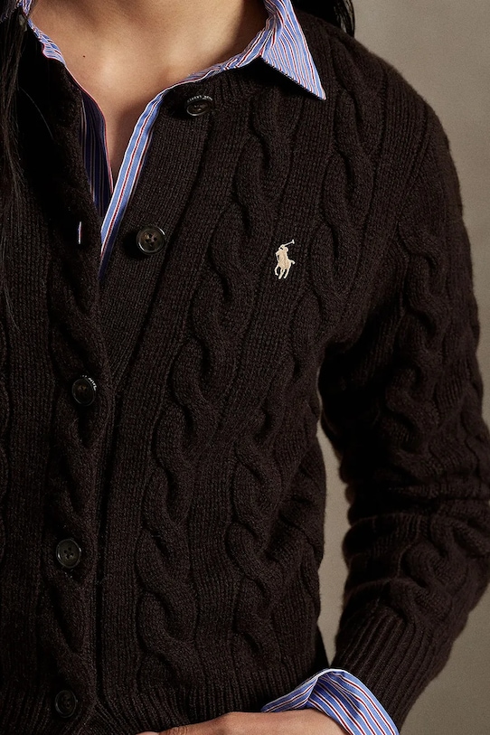 Вълнен пуловер Polo Ralph Lauren кафяв 211972104