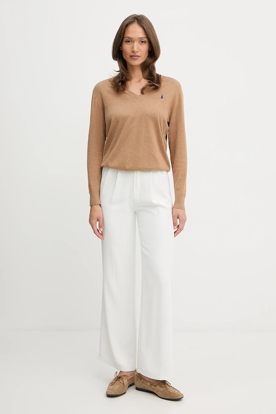 Хлопковый свитер Polo Ralph Lauren 211972105 бежевый AW25