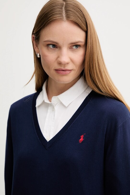 Polo Ralph Lauren maglione in cotone blu navy 211972105