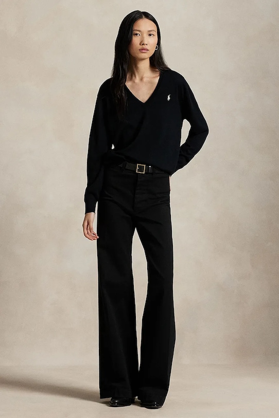 Odzież Polo Ralph Lauren sweter bawełniany 211972105 czarny