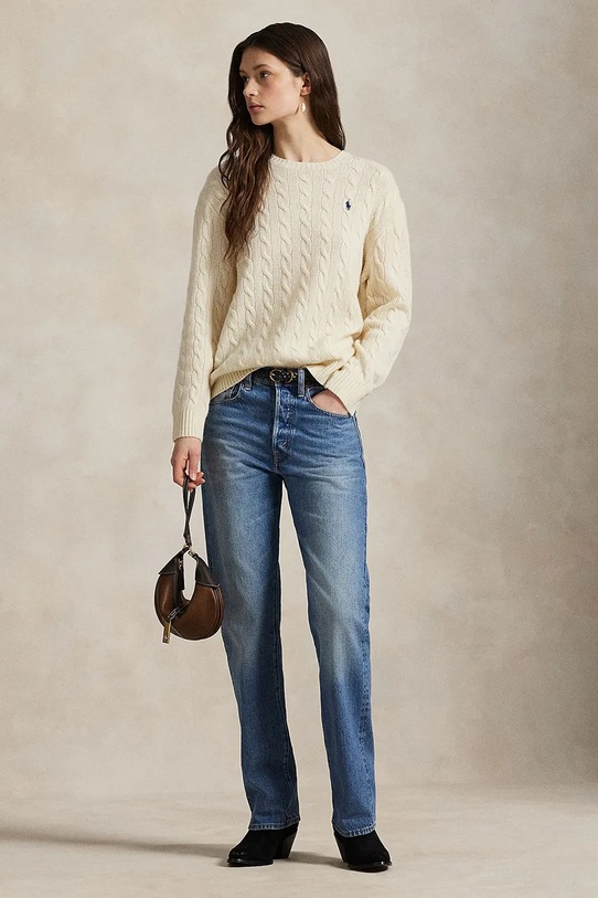 Oblečení Svetr Polo Ralph Lauren 211972115 bílá