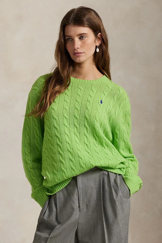 Πουλόβερ Polo Ralph Lauren στρογγυλό πράσινο 211972115