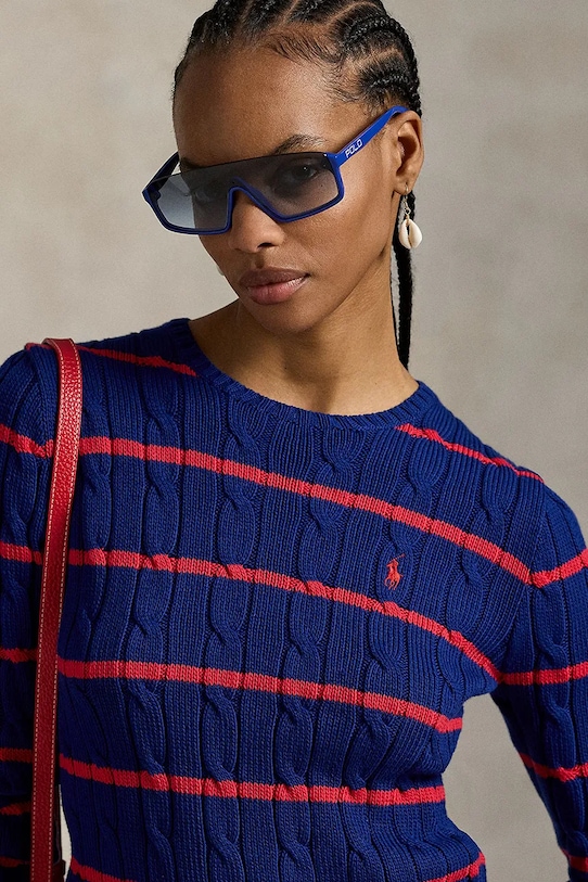 Хлопковый свитер Polo Ralph Lauren голубой 211972119