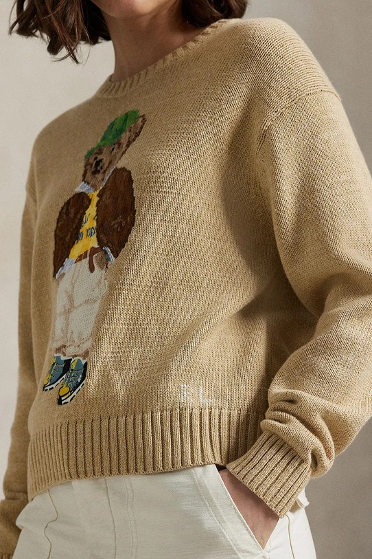 Polo Ralph Lauren maglione in cotone beige 211972121