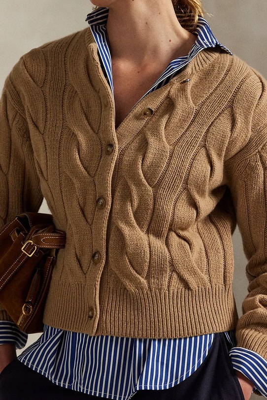 Vuneni kardigan Polo Ralph Lauren bež 211972128