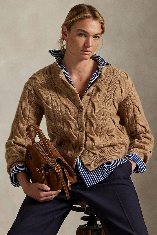 Vuneni kardigan Polo Ralph Lauren 211972128 bež