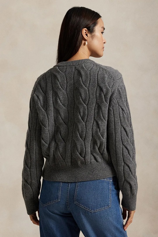 Вовняний кардиган Polo Ralph Lauren 211972128 сірий AW25