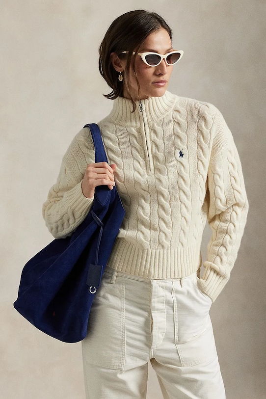 Ruházat Polo Ralph Lauren gyapjú pulóver 211972130 fehér