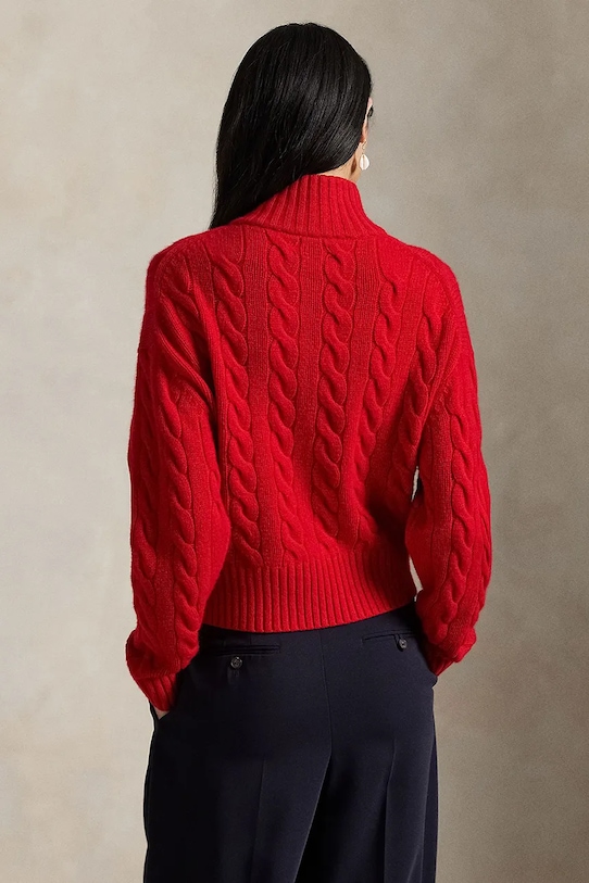 Polo Ralph Lauren sweter wełniany 211972130 czerwony AW25