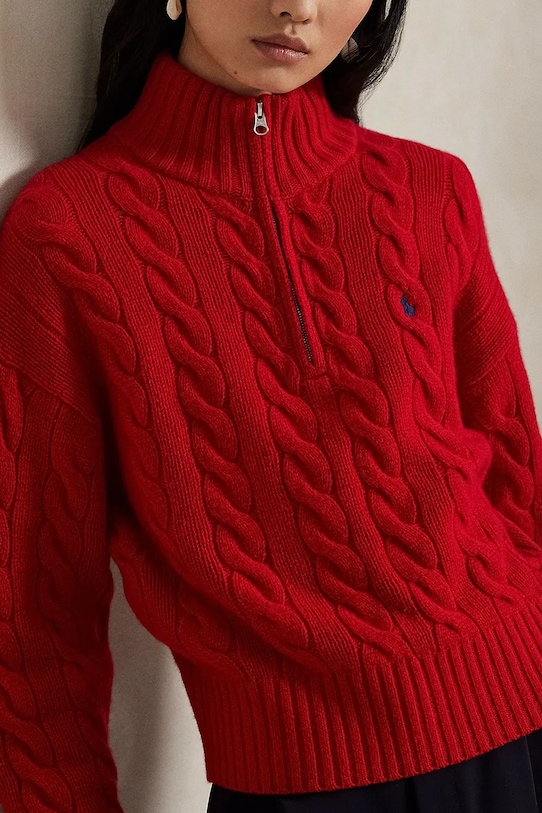 Polo Ralph Lauren sweter wełniany czerwony 211972130