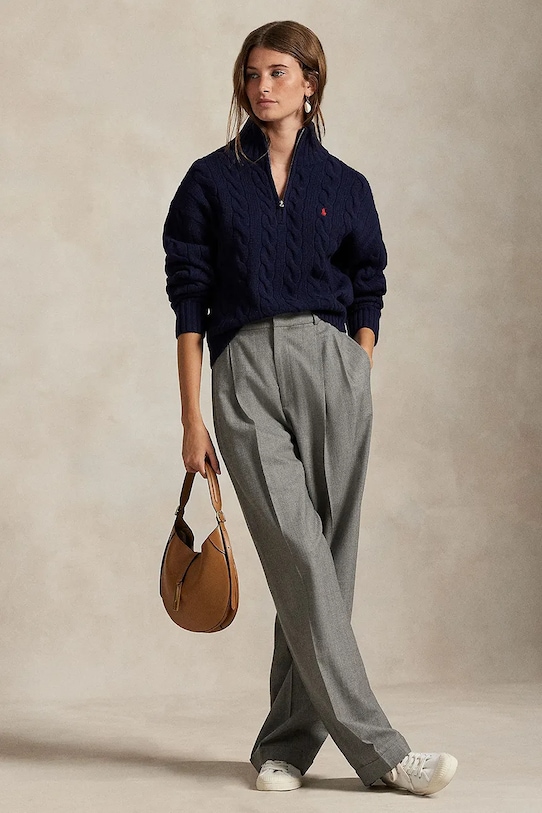 Odzież Polo Ralph Lauren sweter wełniany 211972130 granatowy