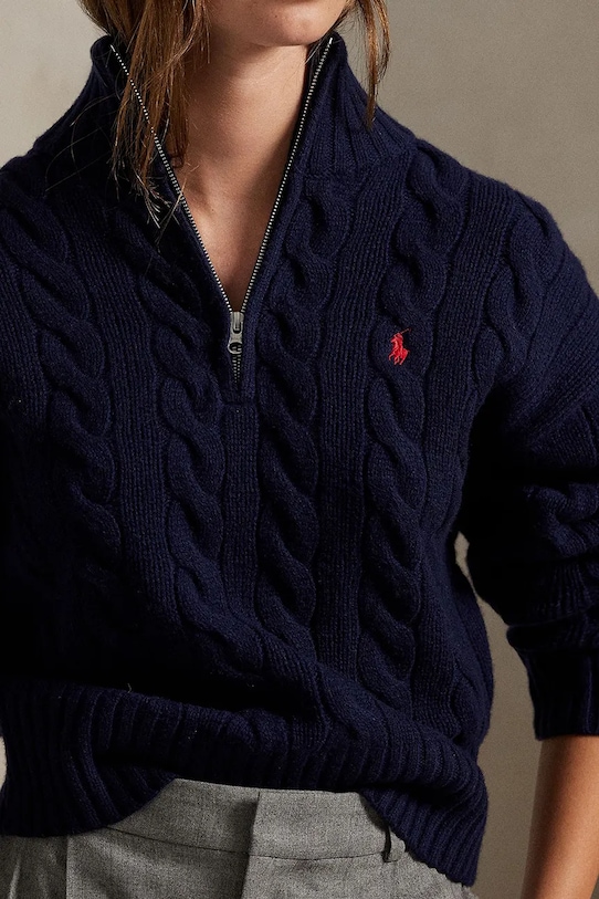 Polo Ralph Lauren sweter wełniany granatowy 211972130