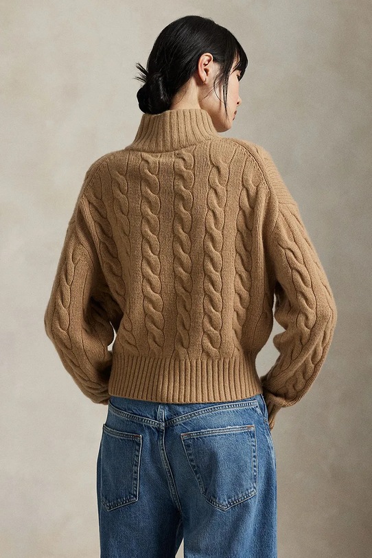 Μάλλινο πουλόβερ Polo Ralph Lauren 211972130 μπεζ AW25