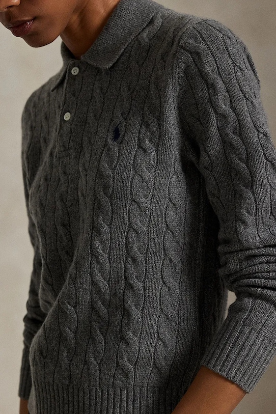 Vlněný svetr Polo Ralph Lauren šedá 211972132