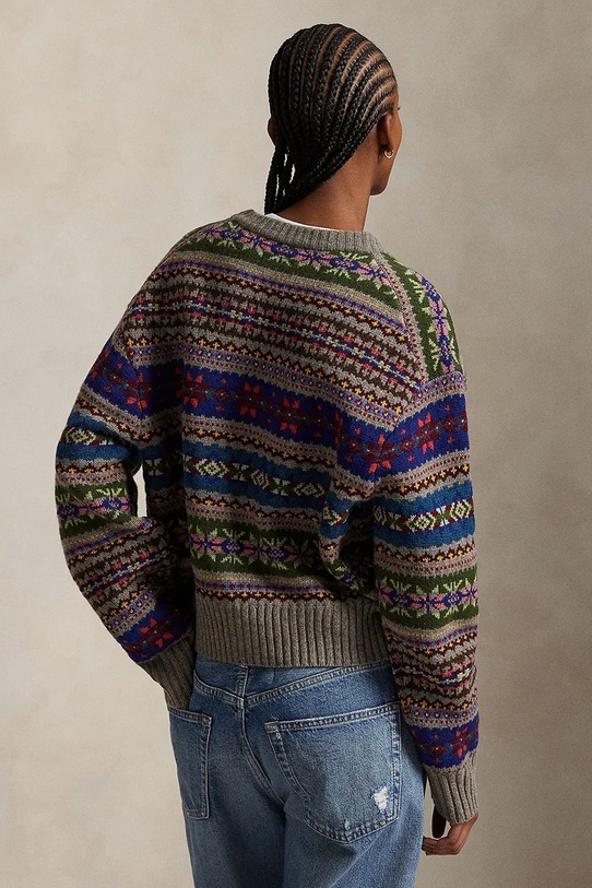 Polo Ralph Lauren kardigan z dodatkiem wełny 211972164 beżowy AW25